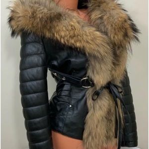 Black leather jacket